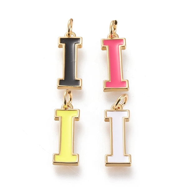PandaHall Brass Enamel Pendants, with Jump Ring, Long-Lasting Plated, Real 18K Gold Plated, Letter.I, Mixed Color, Letter.I, I: 18x6.5x1.8mm..., Multicolor
PandaHall Brass Enamel Pendants, with Jump Ring, Long-Lasting Plated, Real 18K Gold Plated, Letter.I, Mixed Color, Letter.I, I: 18x6.5x1.8mm..., Multicolor