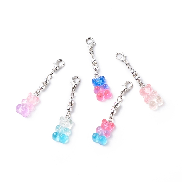 PandaHall Transparent Gradient Color Resin Bear Pendant Decorations, Non-magnetic Synthetic Hematite Beaded Lobster Clasp Charms, Clip-on..., Multicolor
PandaHall Transparent Gradient Color Resin Bear Pendant Decorations, Non-magnetic Synthetic Hematite Beaded Lobster Clasp Charms, Clip-on..., Multicolor