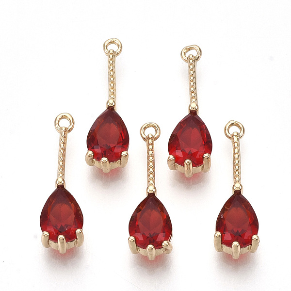 PandaHall Transparent Glass Pendants, with Golden Tone Brass Findings, Faceted, Teardrop, Red, 18x5x4mm, Hole: 1mm Brass+Glass Teardrop Red
PandaHall Transparent Glass Pendants, with Golden Tone Brass Findings, Faceted, Teardrop, Red, 18x5x4mm, Hole: 1mm Brass+Glass Teardrop Red