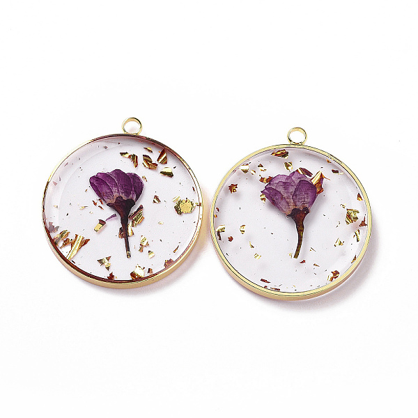 PandaHall Transparent Clear Epoxy Resin Pendants, with Edge Golden Plated Brass Loops and Gold Foil, Flat Round Charms with Inner Flower..., Purple
PandaHall Transparent Clear Epoxy Resin Pendants, with Edge Golden Plated Brass Loops and Gold Foil, Flat Round Charms with Inner Flower..., Purple