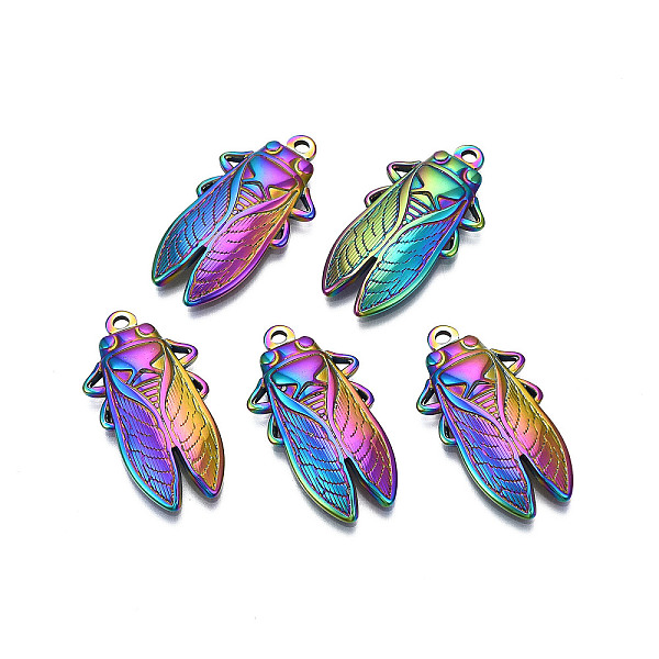 PandaHall Ion Plating(IP) 201 Stainless Steel Pendants, Cicada, Rainbow Color, 29.5x15.5x3mm, Hole: 1.6mm 201 Stainless Steel Other Animal
PandaHall Ion Plating(IP) 201 Stainless Steel Pendants, Cicada, Rainbow Color, 29.5x15.5x3mm, Hole: 1.6mm 201 Stainless Steel Other Animal