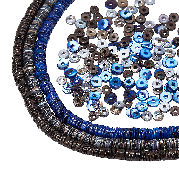PandaHall 3 Strands 3 Colors Shell Beads Strands, Dyed, Flat Round/Disc, Heishi Beads, Mixed Color, 4.9~6x0.4~6mm, Hole: 1.4mm, about..., Multicolor
PandaHall 3 Strands 3 Colors Shell Beads Strands, Dyed, Flat Round/Disc, Heishi Beads, Mixed Color, 4.9~6x0.4~6mm, Hole: 1.4mm, about..., Multicolor
