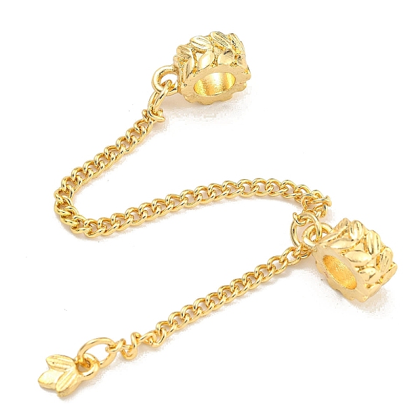 PandaHall Rack Plating Alloy Leaf European Beads with Safety Chains, Large Hole Beads, Cadmium Free & Nickel Free & Lead Free, Golden...
PandaHall Rack Plating Alloy Leaf European Beads with Safety Chains, Large Hole Beads, Cadmium Free & Nickel Free & Lead Free, Golden...