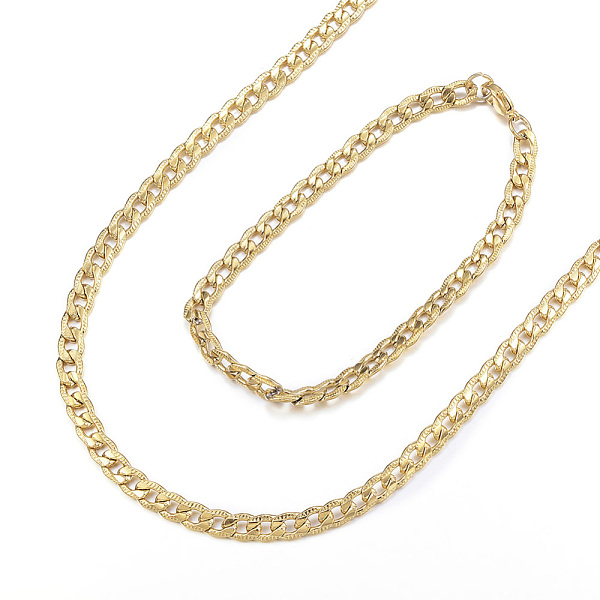 PandaHall 304 Stainless Steel Necklaces and Bracelets Jewelry Sets, Curb Chain, Golden, 23.62 inch(60cm), 8-7/8 inch(225mm) 304 Stainless...
PandaHall 304 Stainless Steel Necklaces and Bracelets Jewelry Sets, Curb Chain, Golden, 23.62 inch(60cm), 8-7/8 inch(225mm) 304 Stainless...