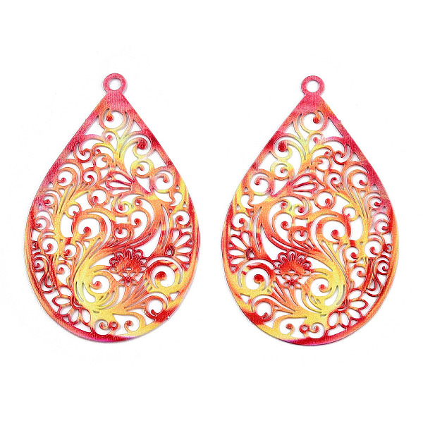 PandaHall Spray Painted 430 Stainless Steel Filigree Pendants, Teardrop, Red, 45x28.5x0.5mm, Hole: 2mm 430 Stainless Steel Teardrop Red
PandaHall Spray Painted 430 Stainless Steel Filigree Pendants, Teardrop, Red, 45x28.5x0.5mm, Hole: 2mm 430 Stainless Steel Teardrop Red