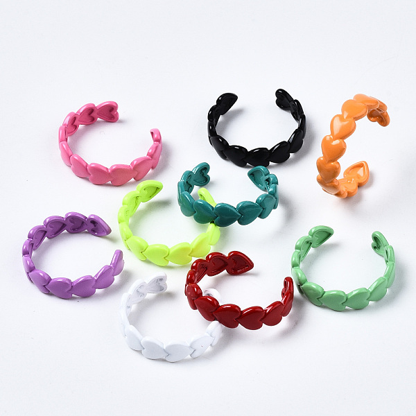 PandaHall Spray Painted Brass Cuff Rings, Open Rings, Heart, Mixed Color, US Size 6 3/4(17.1mm) Brass Multicolor
PandaHall Spray Painted Brass Cuff Rings, Open Rings, Heart, Mixed Color, US Size 6 3/4(17.1mm) Brass Multicolor