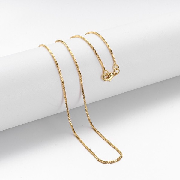 PandaHall Brass Chain Necklaces, Box Chain, with Lobster Clasps, Golden, 18.1 inch Brass
PandaHall Brass Chain Necklaces, Box Chain, with Lobster Clasps, Golden, 18.1 inch Brass