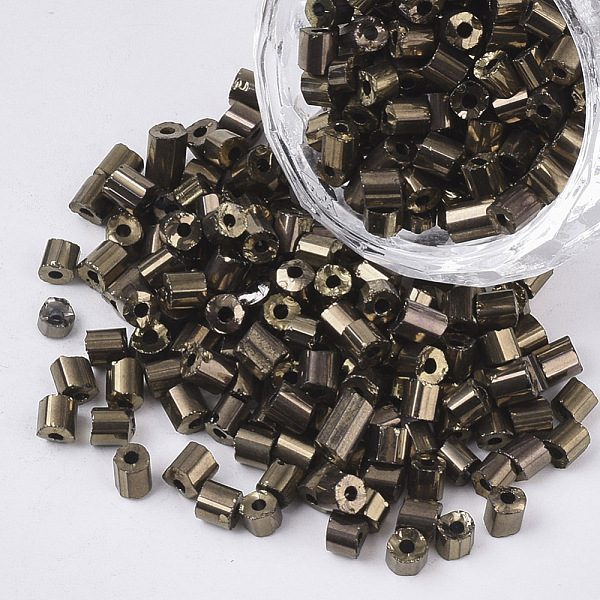 PandaHall 6/0 Two Cut Glass Seed Beads, Hexagon, Metallic Colours, Coffee, 3.5~5x3.5~4mm, Hole: 1mm, about 4500pcs/bag Glass Brown
PandaHall 6/0 Two Cut Glass Seed Beads, Hexagon, Metallic Colours, Coffee, 3.5~5x3.5~4mm, Hole: 1mm, about 4500pcs/bag Glass Brown