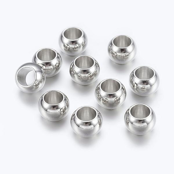 PandaHall Platinum Brass European Beads, Large Hole Rondelle Beads, 7x5mm, Hole: 4mm Brass Rondelle
PandaHall Platinum Brass European Beads, Large Hole Rondelle Beads, 7x5mm, Hole: 4mm Brass Rondelle
