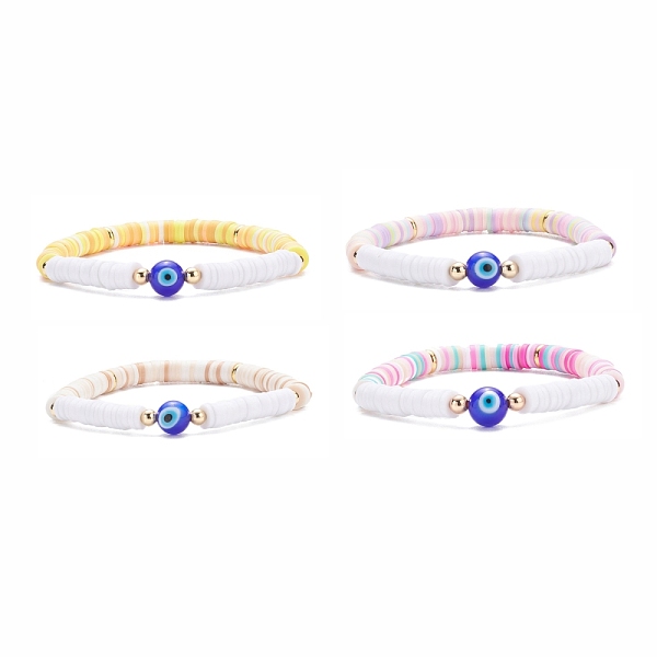 PandaHall 4Pcs Handmade Polymer Clay Heishi Surfer Stretch Bracelets Set, Lampwork Evil Eye Round Beaded Preppy Bracelet Women, Yellow...
PandaHall 4Pcs Handmade Polymer Clay Heishi Surfer Stretch Bracelets Set, Lampwork Evil Eye Round Beaded Preppy Bracelet Women, Yellow...