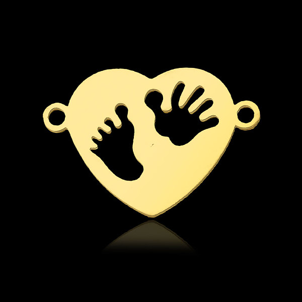 PandaHall 201 Stainless Steel Connector Charms, Heart with Hollow Foot & Palm, Real 18K Gold Plated, 13x19x1mm, Hole: 1.4mm 201 Stainless...
PandaHall 201 Stainless Steel Connector Charms, Heart with Hollow Foot & Palm, Real 18K Gold Plated, 13x19x1mm, Hole: 1.4mm 201 Stainless...