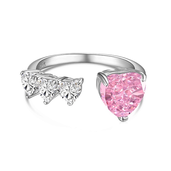 PandaHall Rhodium Plated 925 Sterling Silver Heart Open Cuff Ring, Cubic Zirconia Ring for Women, Platinum, Inner Diameter: 18mm Sterling...
PandaHall Rhodium Plated 925 Sterling Silver Heart Open Cuff Ring, Cubic Zirconia Ring for Women, Platinum, Inner Diameter: 18mm Sterling...