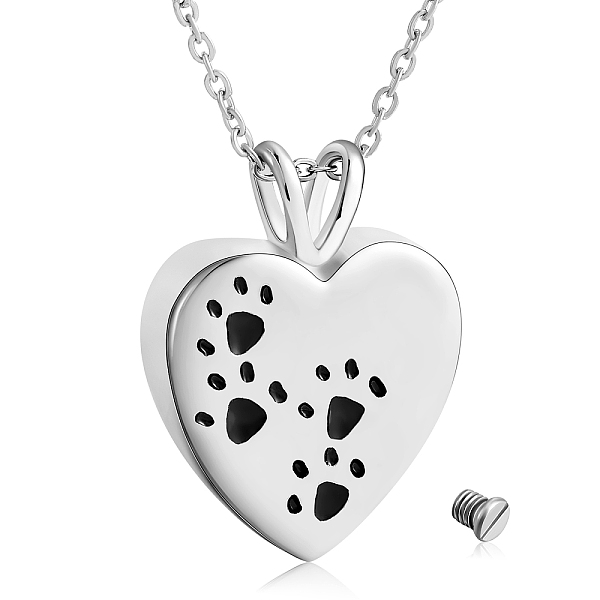 PandaHall 316L Surgical Stainless Steel Heart with Paw Print Urn Ashes Pendant Necklace with Enamel, Memorial Jewelry for Men Women..., Black
PandaHall 316L Surgical Stainless Steel Heart with Paw Print Urn Ashes Pendant Necklace with Enamel, Memorial Jewelry for Men Women..., Black
