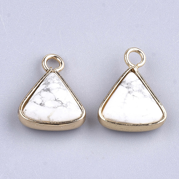 PandaHall Natural Howlite Pendants, with Brass Findings, Triangle, Golden, 16~16.5x12.5x5mm, Hole: 2mm Howlite Triangle
PandaHall Natural Howlite Pendants, with Brass Findings, Triangle, Golden, 16~16.5x12.5x5mm, Hole: 2mm Howlite Triangle