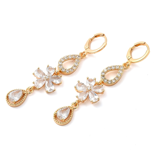 PandaHall Rack Plating Golden Brass Dangle Leverback Earrings, with Cubic Zirconia, Flower, Clear, 57x14mm Cubic Zirconia Flower Clear
PandaHall Rack Plating Golden Brass Dangle Leverback Earrings, with Cubic Zirconia, Flower, Clear, 57x14mm Cubic Zirconia Flower Clear