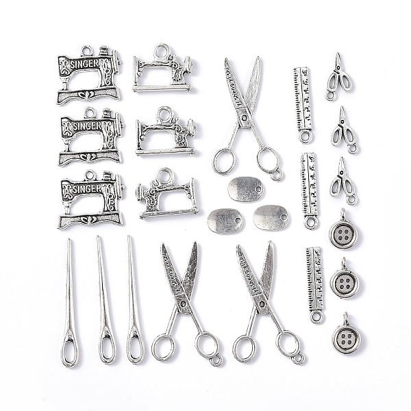 PandaHall Sewing Machine series Tibetan Style Alloy Pendants, Antique Silver, 13~39x4.5~21.5x1.5~2.5mm, Hole: 1.2~6x1.2~3mm, 24pcs/set Alloy...
PandaHall Sewing Machine series Tibetan Style Alloy Pendants, Antique Silver, 13~39x4.5~21.5x1.5~2.5mm, Hole: 1.2~6x1.2~3mm, 24pcs/set Alloy...
