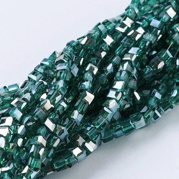 PandaHall Electroplate Glass Beads Strands, Half Rainbow Plated, Faceted, Cube, Sea Green, 2~2.5x2~2.5x2~2.5mm, Hole: 0.5mm, about...
PandaHall Electroplate Glass Beads Strands, Half Rainbow Plated, Faceted, Cube, Sea Green, 2~2.5x2~2.5x2~2.5mm, Hole: 0.5mm, about...