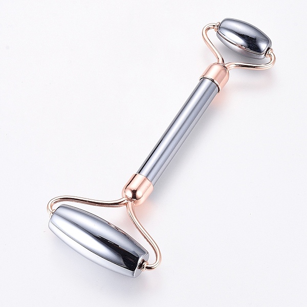 PandaHall Brass and Terahertz Stone Massage Tools, Facial Rollers, Double-Headed, Rose Gold, 142x56x18mm Terahertz Stone Others
PandaHall Brass and Terahertz Stone Massage Tools, Facial Rollers, Double-Headed, Rose Gold, 142x56x18mm Terahertz Stone Others