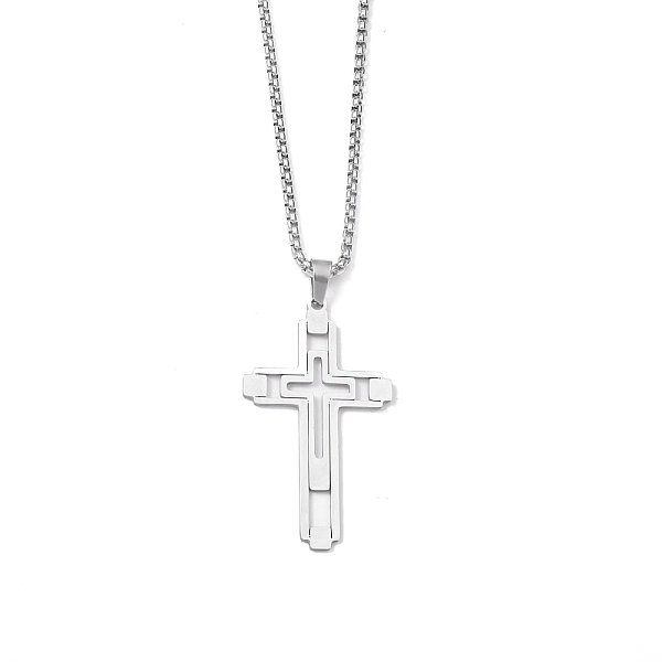 PandaHall 201 Stainless Steel Pendant Necklaces for Man, Cross, Stainless Steel Color, 23.62 inch(60cm), Cross: 46.5x27x1.3mm Starburst...
PandaHall 201 Stainless Steel Pendant Necklaces for Man, Cross, Stainless Steel Color, 23.62 inch(60cm), Cross: 46.5x27x1.3mm Starburst...