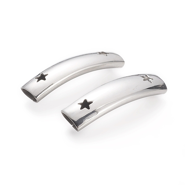 PandaHall 201 Stainless Steel Curved Tube Beads, Curved Tube Noodle Beads, Tube with Star, Stainless Steel Color, 36x10x8mm, Hole: 8x4mm 201...
PandaHall 201 Stainless Steel Curved Tube Beads, Curved Tube Noodle Beads, Tube with Star, Stainless Steel Color, 36x10x8mm, Hole: 8x4mm 201...