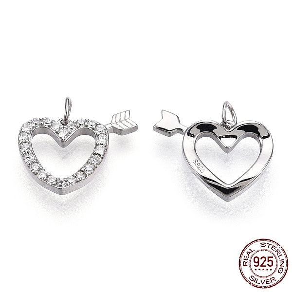 PandaHall Rhodium Plated 925 Sterling Silver Micro Pave Cubic Zirconia Charms, with S925 Stamp and Jump Ring, Heart with Arrow Charms..., Clear
PandaHall Rhodium Plated 925 Sterling Silver Micro Pave Cubic Zirconia Charms, with S925 Stamp and Jump Ring, Heart with Arrow Charms..., Clear