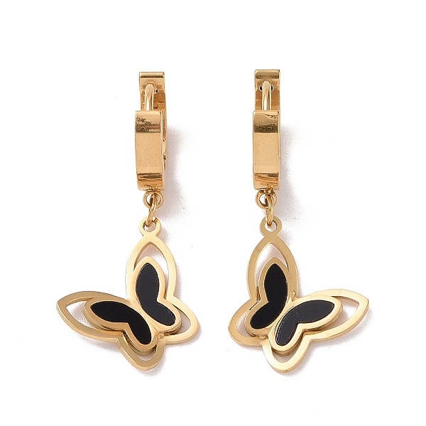 PandaHall Black Resin Butterfly Dangle Hoop Earrings, Ion Plating(IP) 304 Stainless Steel Jewelry for Women, Golden, 32mm, Pin: 1mm Resin...
PandaHall Black Resin Butterfly Dangle Hoop Earrings, Ion Plating(IP) 304 Stainless Steel Jewelry for Women, Golden, 32mm, Pin: 1mm Resin...