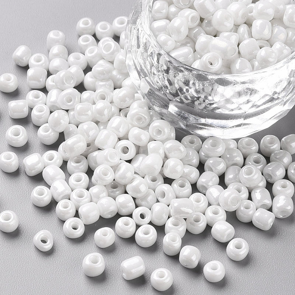 PandaHall 6/0 Glass Seed Beads, Opaque Colors Lustered, Round, Round Hole, White, 6/0, 4mm, Hole: 1.5mm, about 500pcs/50g, 50g/bag...
PandaHall 6/0 Glass Seed Beads, Opaque Colors Lustered, Round, Round Hole, White, 6/0, 4mm, Hole: 1.5mm, about 500pcs/50g, 50g/bag...