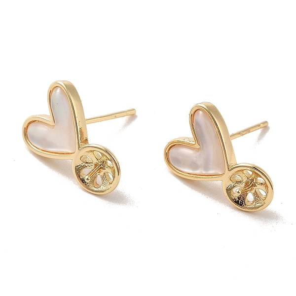 PandaHall Brass with Natural Shell Stud Earring Findings, Earring Settings for Half Drilled Beads, Heart, Golden, Tray: 5mm, 14.5x10.5mm...
PandaHall Brass with Natural Shell Stud Earring Findings, Earring Settings for Half Drilled Beads, Heart, Golden, Tray: 5mm, 14.5x10.5mm...