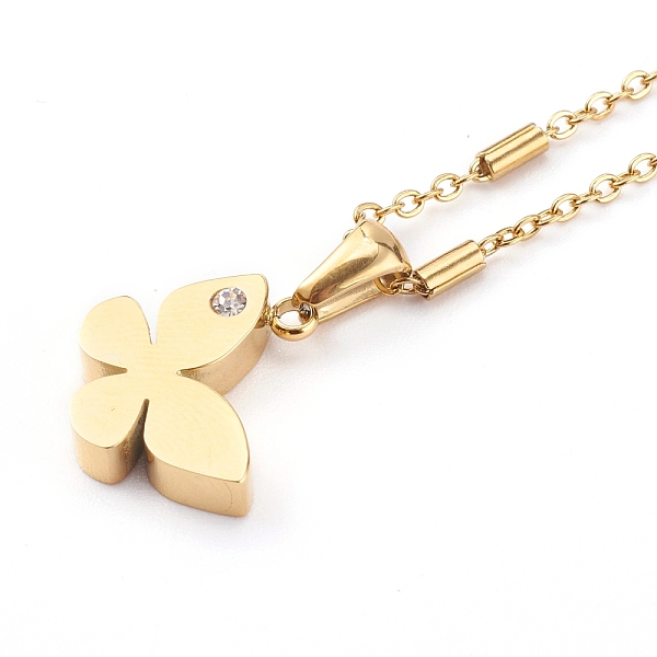 PandaHall 304 Stainless Steel Butterfly Pendant Necklaces, with Rhinestone and Cable Chains, Golden, 17.32 inch(44cm) 304 Stainless Steel
PandaHall 304 Stainless Steel Butterfly Pendant Necklaces, with Rhinestone and Cable Chains, Golden, 17.32 inch(44cm) 304 Stainless Steel