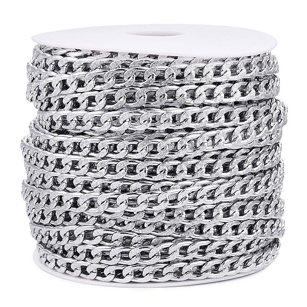 PandaHall Aluminium Textured Cuban Link Chains, Unwelded, with Spool, Silver, 11.5x7x2mm, about 82.02 Feet(25m)/Roll Aluminum
PandaHall Aluminium Textured Cuban Link Chains, Unwelded, with Spool, Silver, 11.5x7x2mm, about 82.02 Feet(25m)/Roll Aluminum