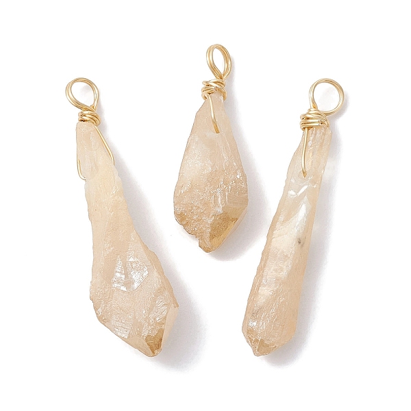 PandaHall Electroplated Natural Quartz Crystal Dyed Pendants, Teardrop Charms with Golden Plated Copper Wire Loops, Wheat..., Orange
PandaHall Electroplated Natural Quartz Crystal Dyed Pendants, Teardrop Charms with Golden Plated Copper Wire Loops, Wheat..., Orange