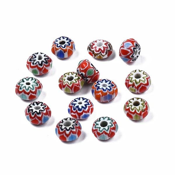 PandaHall Handmade Millefiori Lampwork Beads, Rondelle, Mixed Color, 8x4~5.5mm, Hole: 1.6mm Millefiori Lampwork Rondelle Multicolor
PandaHall Handmade Millefiori Lampwork Beads, Rondelle, Mixed Color, 8x4~5.5mm, Hole: 1.6mm Millefiori Lampwork Rondelle Multicolor