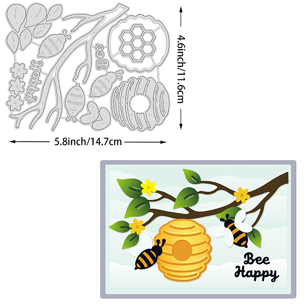 PandaHall BENECREAT 14.7x11.6cm Honey Bee Cutting Dies, Flower Branches Cut Stencils for DIY Crafts Scrapbook Decorative Embossing Carbon...
PandaHall BENECREAT 14.7x11.6cm Honey Bee Cutting Dies, Flower Branches Cut Stencils for DIY Crafts Scrapbook Decorative Embossing Carbon...