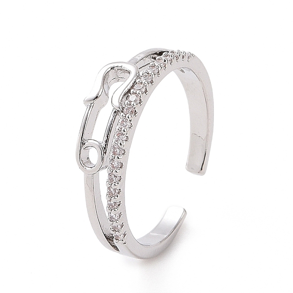 PandaHall Clear Cubic Zirconia Safe Pin Shape Open Cuff Ring, Brass Jewelry for Women, Platinum, US Size 7 1/2(17.7mm) Brass+Cubic Zirconia...
PandaHall Clear Cubic Zirconia Safe Pin Shape Open Cuff Ring, Brass Jewelry for Women, Platinum, US Size 7 1/2(17.7mm) Brass+Cubic Zirconia...