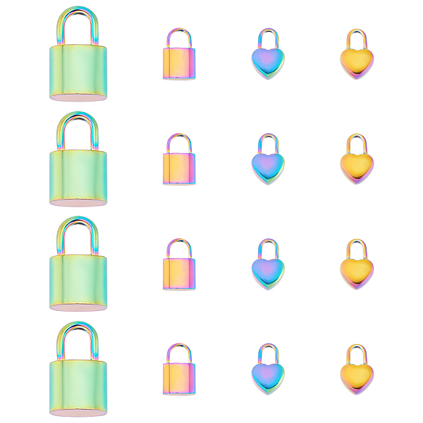 PandaHall ARRICRAFT 16Pcs 4 Style 201 & 304 Stainless Steel Pendants, Lock & Heart, Rainbow Color, 13~23.5x8~14.5x5~5.5mm, Hole: 4.5~8.5mm...
PandaHall ARRICRAFT 16Pcs 4 Style 201 & 304 Stainless Steel Pendants, Lock & Heart, Rainbow Color, 13~23.5x8~14.5x5~5.5mm, Hole: 4.5~8.5mm...