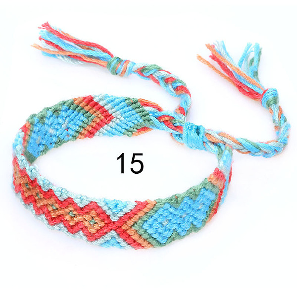 PandaHall Cotton Braided Rhombus Pattern Cord Bracelet, Ethnic Tribal Adjustable Brazilian Bracelet for Women, Deep Sky Blue, 5-7/8~14-1/8...
PandaHall Cotton Braided Rhombus Pattern Cord Bracelet, Ethnic Tribal Adjustable Brazilian Bracelet for Women, Deep Sky Blue, 5-7/8~14-1/8...