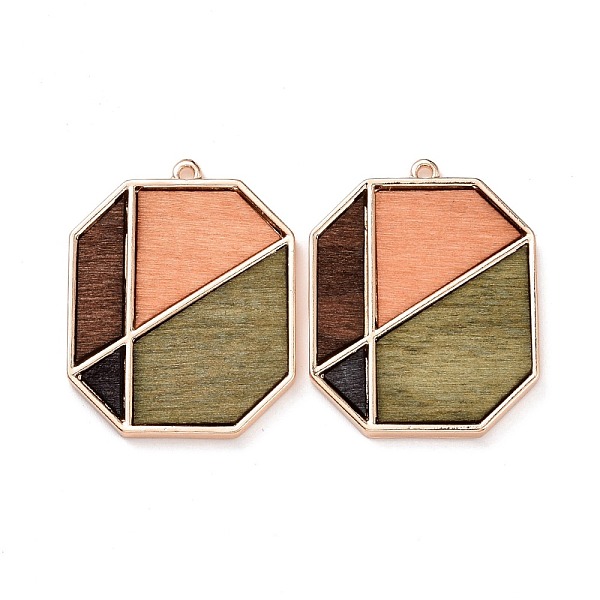 PandaHall Dyed Wood Pendants, with Light Gold Plated Alloy Findings, Octagon with Geometric Pattern, Colorful, 38.5x30x3mm, Hole: 1.8mm Wood...
PandaHall Dyed Wood Pendants, with Light Gold Plated Alloy Findings, Octagon with Geometric Pattern, Colorful, 38.5x30x3mm, Hole: 1.8mm Wood...