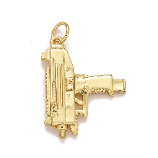PandaHall Rack Plating Brass Pendants, with Jump Rings, Long-Lasting Plated, Lead Free & Cadmium Free & Nickel Free, Gun, Real 18K Gold...
PandaHall Rack Plating Brass Pendants, with Jump Rings, Long-Lasting Plated, Lead Free & Cadmium Free & Nickel Free, Gun, Real 18K Gold...