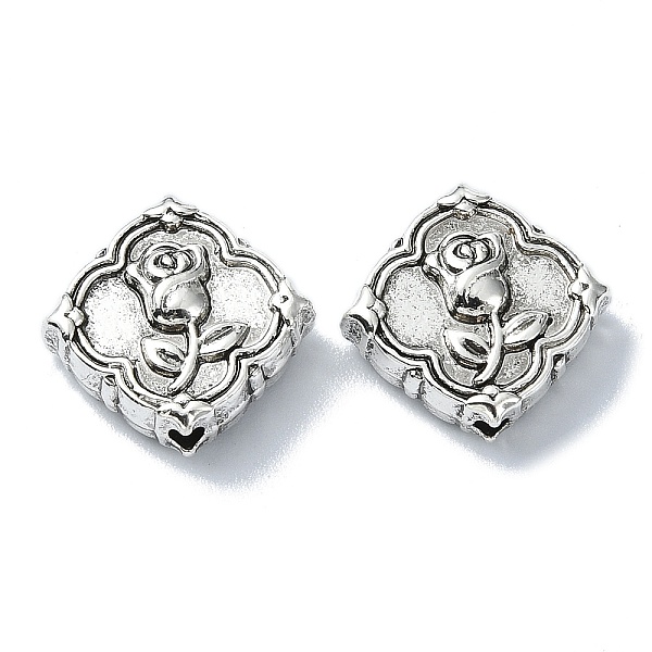 PandaHall Tibetan Style Alloy Beads, Rhombus with Rose Flower, Antique Silver, 14x14.5x5mm, Hole: 1.6mm, about 217pcs/500g Alloy Rhombus
PandaHall Tibetan Style Alloy Beads, Rhombus with Rose Flower, Antique Silver, 14x14.5x5mm, Hole: 1.6mm, about 217pcs/500g Alloy Rhombus