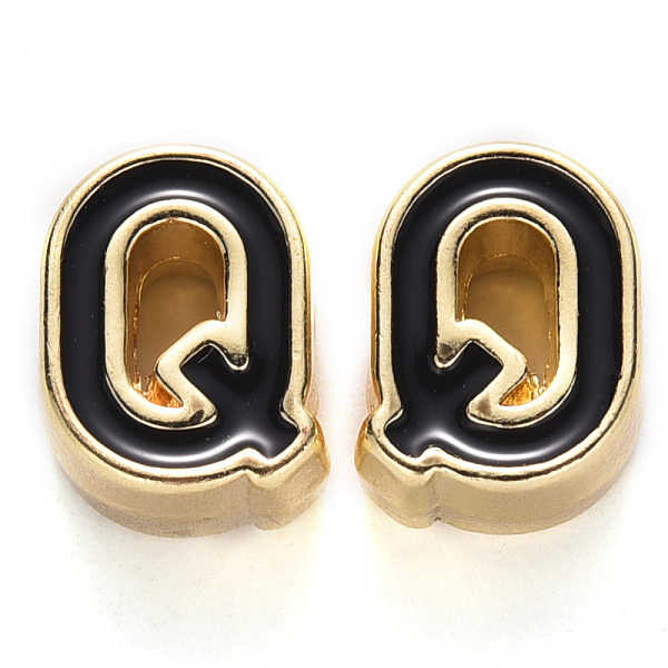 PandaHall Rack Plating Alloy Enamel Beads, Cadmium Free & Nickel Free & Lead Free, Light Gold, Black, Letter.Q, Q: 10x7.5x5mm, Hole: 1.6mm...
PandaHall Rack Plating Alloy Enamel Beads, Cadmium Free & Nickel Free & Lead Free, Light Gold, Black, Letter.Q, Q: 10x7.5x5mm, Hole: 1.6mm...