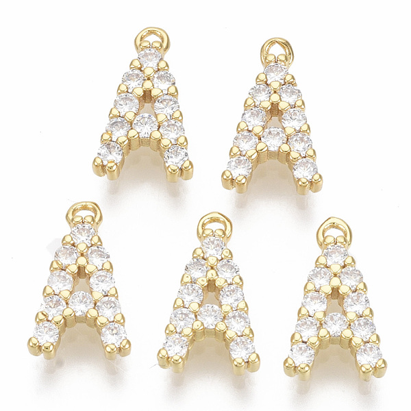 PandaHall Brass Micro Pave Cubic Zirconia Charms, Nickel Free, Letter, Clear, Real 18K Gold Plated, Letter.A, 13.5x8x2.5mm, Hole: 1.2mm...
PandaHall Brass Micro Pave Cubic Zirconia Charms, Nickel Free, Letter, Clear, Real 18K Gold Plated, Letter.A, 13.5x8x2.5mm, Hole: 1.2mm...