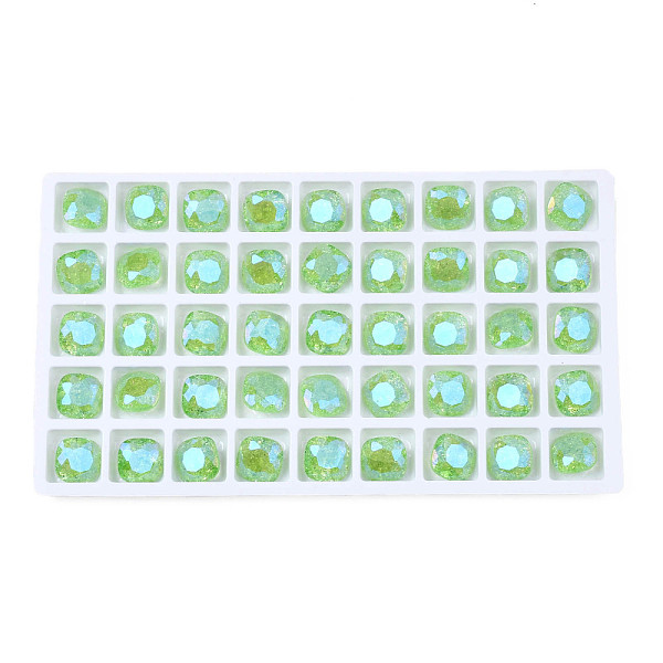 PandaHall Glass Rhinestone Cabochons, Nail Art Decoration Accessories, Faceted, Square, Light Green, 10x10x5mm Glass Square
PandaHall Glass Rhinestone Cabochons, Nail Art Decoration Accessories, Faceted, Square, Light Green, 10x10x5mm Glass Square