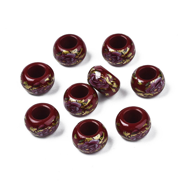 PandaHall Flower Printed Opaque Acrylic Rondelle Beads, Large Hole Beads, Dark Red, 15x9mm, Hole: 7mm Acrylic Rondelle
PandaHall Flower Printed Opaque Acrylic Rondelle Beads, Large Hole Beads, Dark Red, 15x9mm, Hole: 7mm Acrylic Rondelle