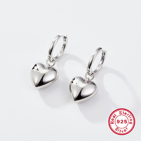 PandaHall Sterling Silver Hoop Earrings, Heart, with S925 Stamp, Silver, 32x13.8mm Sterling Silver Heart
PandaHall Sterling Silver Hoop Earrings, Heart, with S925 Stamp, Silver, 32x13.8mm Sterling Silver Heart