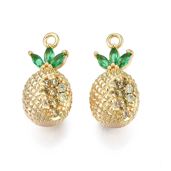PandaHall Brass Micro Pave Cubic Zirconia Charms, Real 18K Gold Plated, Pineapple, Clear, 15x7.5x7.5mm, Hole: 1.2mm Brass+Cubic Zirconia...
PandaHall Brass Micro Pave Cubic Zirconia Charms, Real 18K Gold Plated, Pineapple, Clear, 15x7.5x7.5mm, Hole: 1.2mm Brass+Cubic Zirconia...