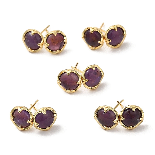 PandaHall Natural Amethyst Flat Round Stud Earrings, Rack Plating Brass Jewelry, Cadmium Free & Lead Free, Real 18K Gold Plated, 9x9mm...
PandaHall Natural Amethyst Flat Round Stud Earrings, Rack Plating Brass Jewelry, Cadmium Free & Lead Free, Real 18K Gold Plated, 9x9mm...