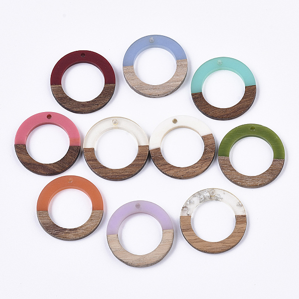 PandaHall Resin & Walnut Wood Pendants, Waxed, Ring, Mixed Color, 28x3mm, Hole: 1.5mm Resin+Wood Ring Multicolor
PandaHall Resin & Walnut Wood Pendants, Waxed, Ring, Mixed Color, 28x3mm, Hole: 1.5mm Resin+Wood Ring Multicolor