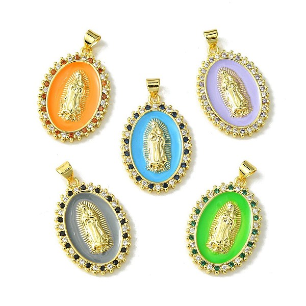 PandaHall Brass Micro Pave Cubic Zirconia Pendants, with Enamel, Oval with Virgin, Mixed Color, 30x20.5x3.5mm, Hole: 5x3.5mm Brass+Cubic..., Multicolor
PandaHall Brass Micro Pave Cubic Zirconia Pendants, with Enamel, Oval with Virgin, Mixed Color, 30x20.5x3.5mm, Hole: 5x3.5mm Brass+Cubic..., Multicolor