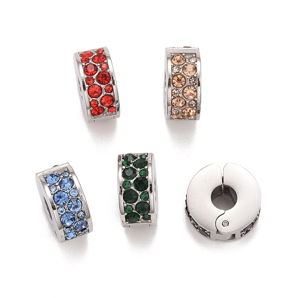 PandaHall 304 Stainless Steel European Clasps, with Rhinestone, Large Hole Beads, Stainless Steel Color, Flat Round, Mixed Color..., Multicolor
PandaHall 304 Stainless Steel European Clasps, with Rhinestone, Large Hole Beads, Stainless Steel Color, Flat Round, Mixed Color..., Multicolor