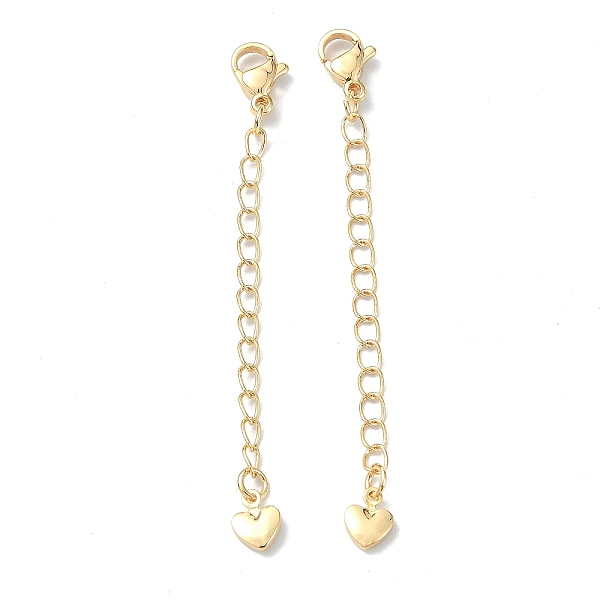 PandaHall Brass Curb Chain Extender, End Chains with Heart Chain Tab and Lobster Clasp, Real 18K Gold Plated, 65x7mm Brass
PandaHall Brass Curb Chain Extender, End Chains with Heart Chain Tab and Lobster Clasp, Real 18K Gold Plated, 65x7mm Brass